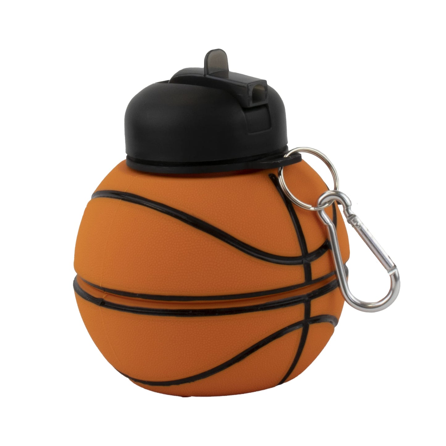 Maccabi Art Clip-On Collapsible 1 Liter, 34 oz. size BPA-Free Silicone Basketball Large Water Bottle for Kids