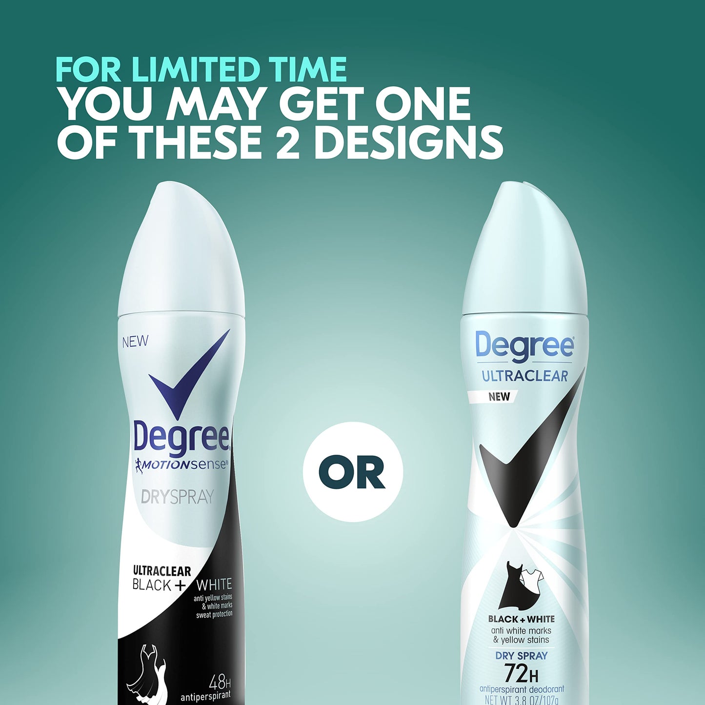 Degree UltraClear Antiperspirant Deodorant Dry Spray Anti White Marks and Yellow Stains Black+White Deodorant for Women 3.8 oz Beauty and Personal Care Degree