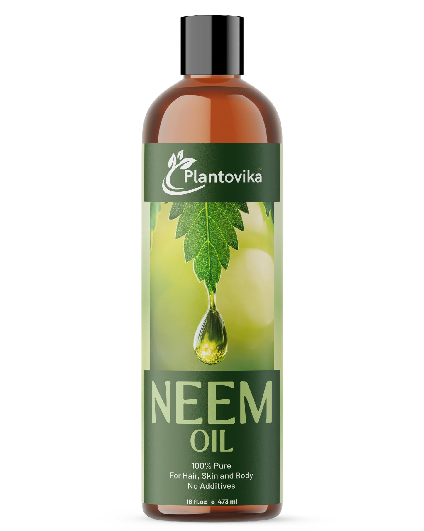Plantovika Pure Neem Oil (16 Oz) - 100% Cold Pressed, All Natural Concentrate, Unrefined, Multipurpose, Seed Extract Beauty and Personal Care Plantovika