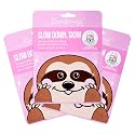 The Crème Shop Animal Sheet Mask, Korean, Hydrating, Collagen, Vitamin C, Anti-Aging - Pack of 3 (Sloth)