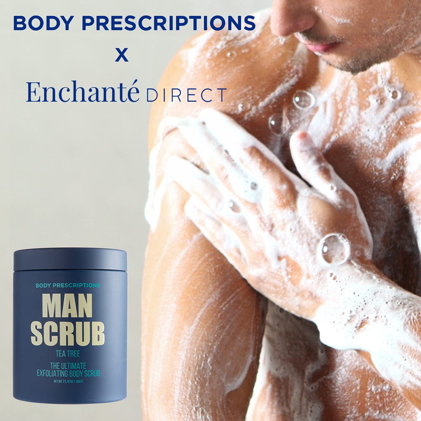 Body Prescriptions Men’s Exfoliating Body Scrub - Ultimate Skin Cleansing Wash in Jar with Twist-Top Lid, For All Skin Types, 21 Ounce (Pack of 1)