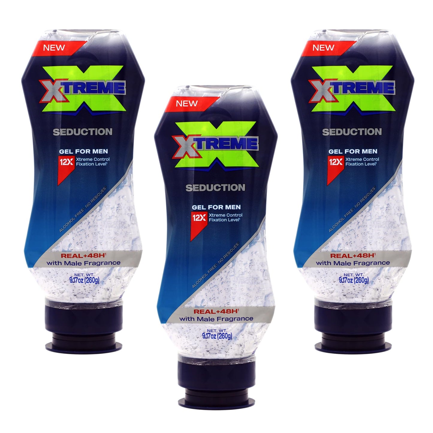 Xtreme Gel Seduction Styling Hair Gel For Men, 9.17 Oz, Pack of 3