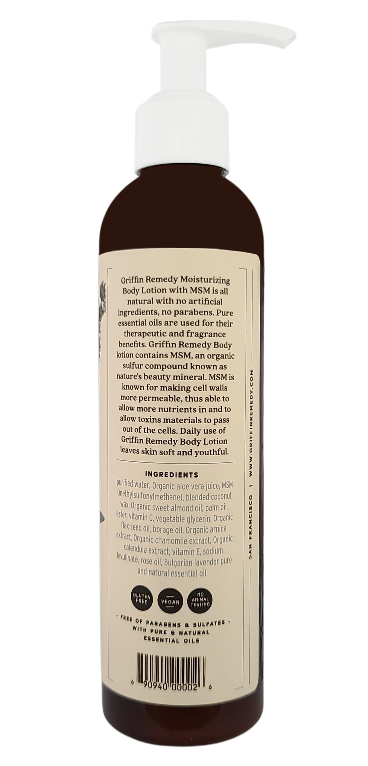 Griffin Remedy Bulgarian Lavender Body Lotion with MSM -8oz