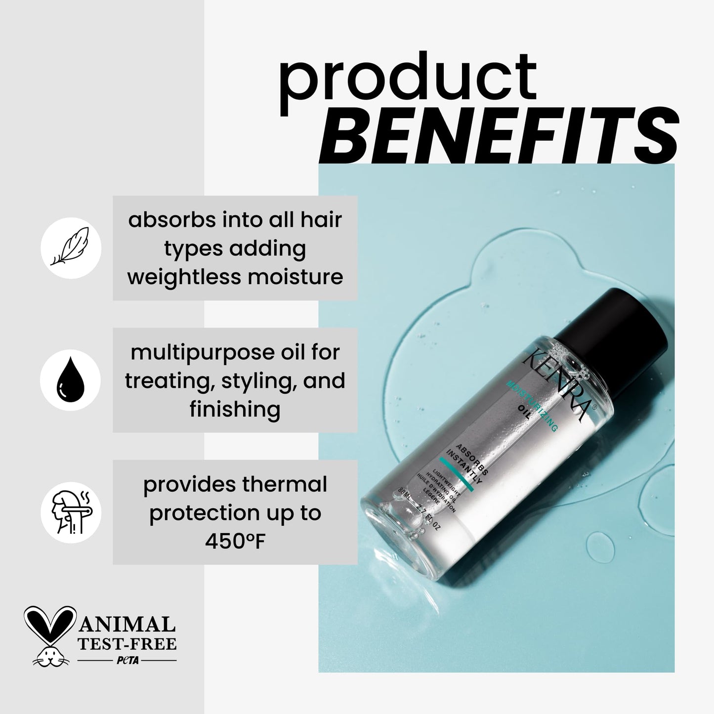 Kenra Professional Moisturizing Oil | Lightweight Hydrating Oil | Absorbs Instantly | Multipurpose Oil For Treating, Styling, & Finishing | Provides