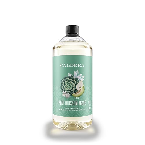 Caldrea Hand Soap Refill, Aloe Vera Gel, Olive Oil And Essential Oils To Cleanse And Condition, Pear Blossom Agave Scent, 32 Oz