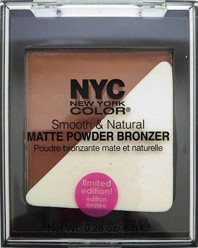 NYC New York Color Smooth & Natural Matte Powder Bronzer, .28 Oz. Sun Glow (Limited Edition)