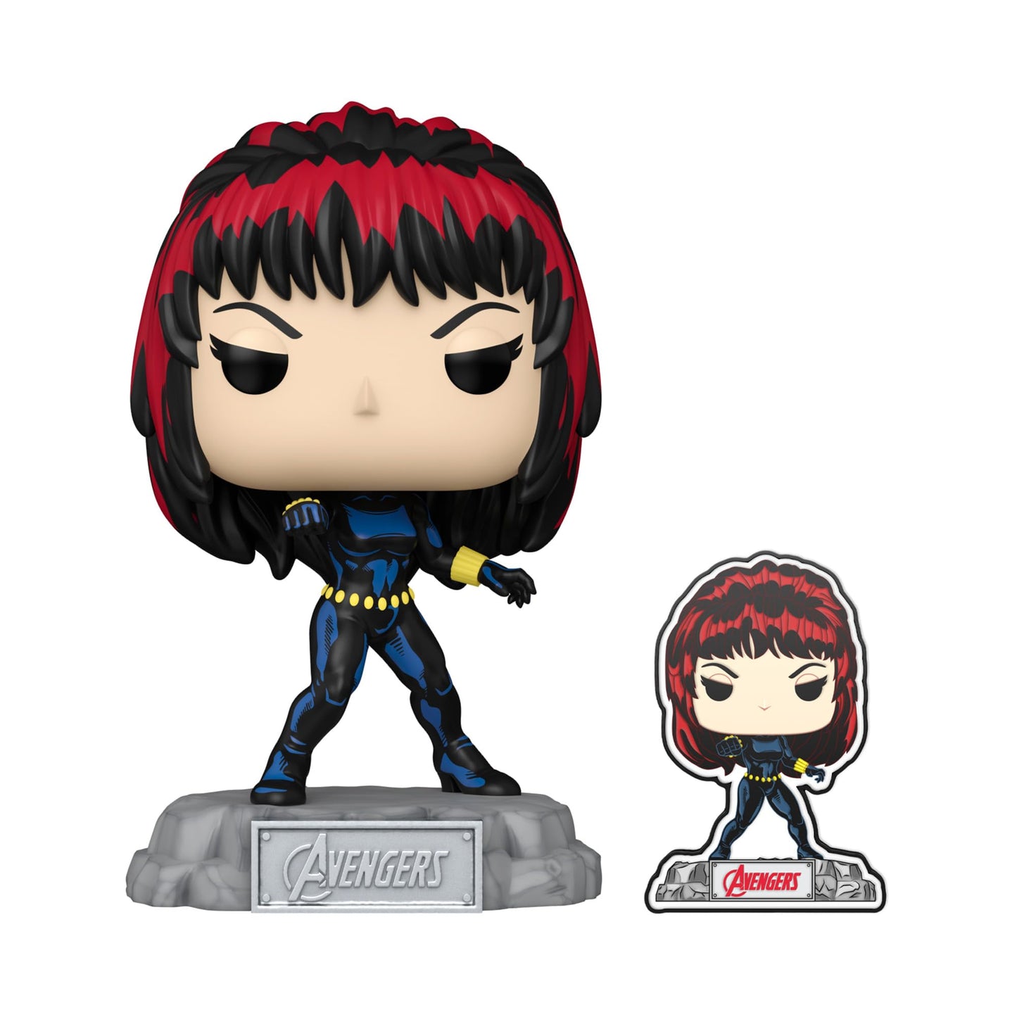 Funko Pop! & Pin: The Avengers: Earth's Mightiest Heroes - 60th Anniversary, Black Widow with Pin, Amazon Exclusive
