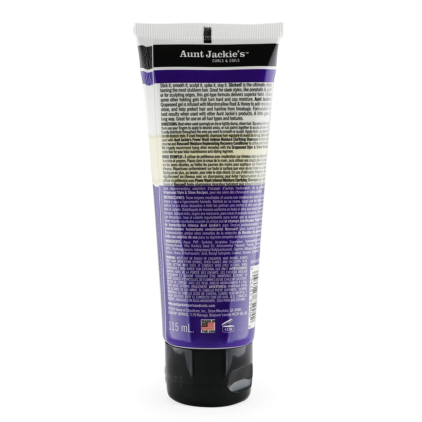 Aunt Jackie's Grapeseed Style and Shine Recipes Slicked Flexible Hair Styling Glue, Superior Hold, 4 Ounce Beauty and Personal Care Aunt Jackie's