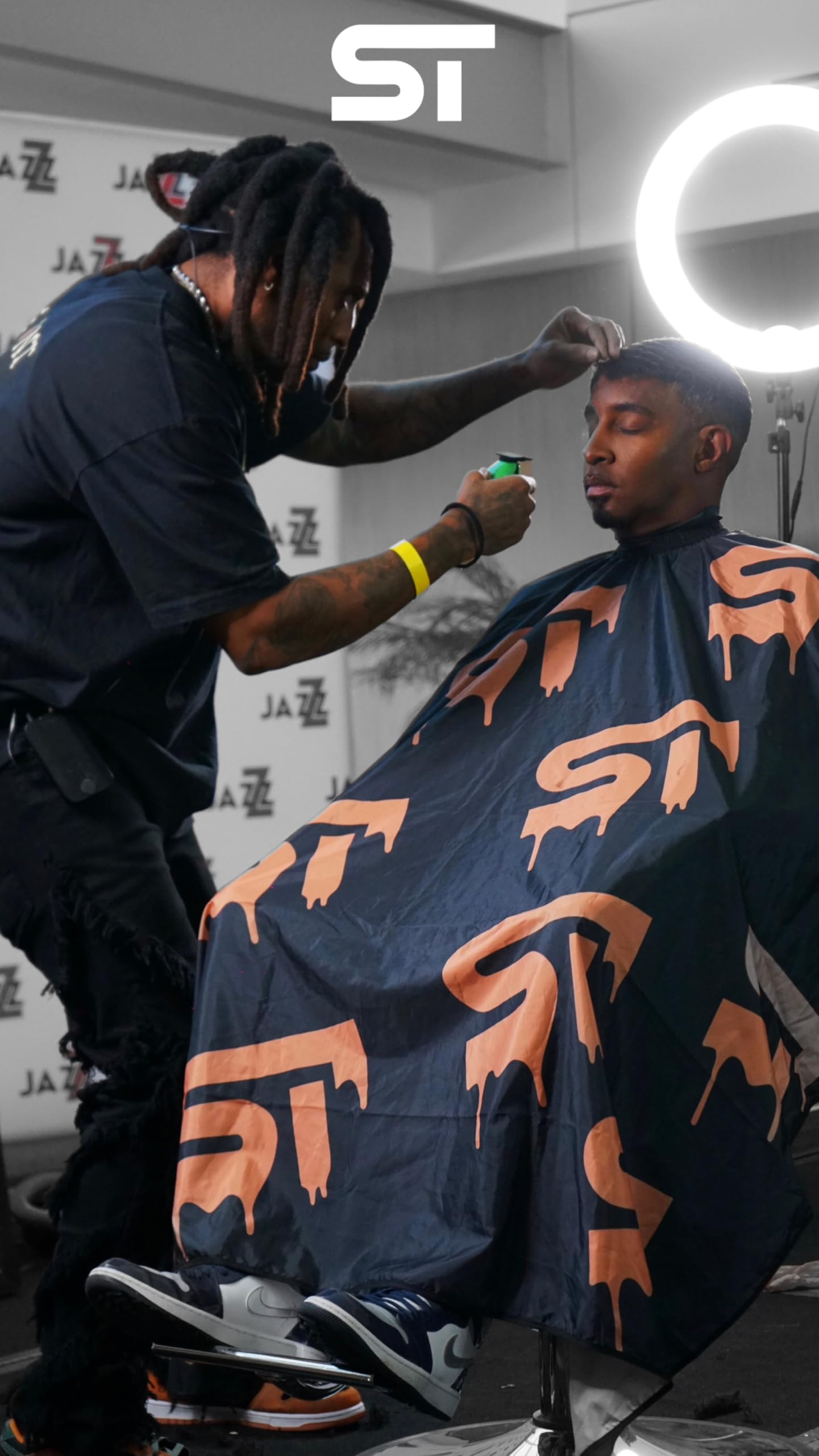 Supreme Trimmer Premium Barber Cape | Professional Hair Stylist Waterproof, Hook Closure Cape; Salon, Barber, or Home Use | Drip King