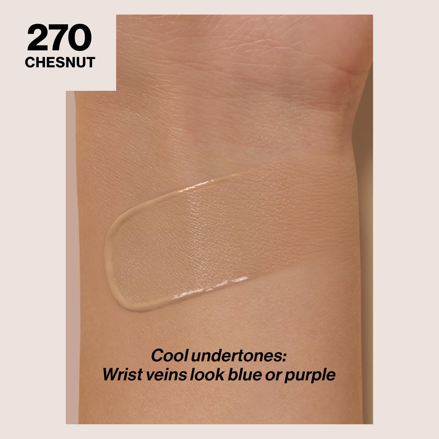 Revlon Liquid Foundation, ColorStay Face Makeup for Combination & Oily Skin, SPF 15, Medium-Full Coverage with Matte Finish, Chestnut (270), 1.0 oz