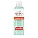 Neutrogena Oil-Free Acne-Fighting Stress Control Triple-Action Facial Toner, Soothing and Refreshing Toner with Salicylic Acid Acne Medicine, Green