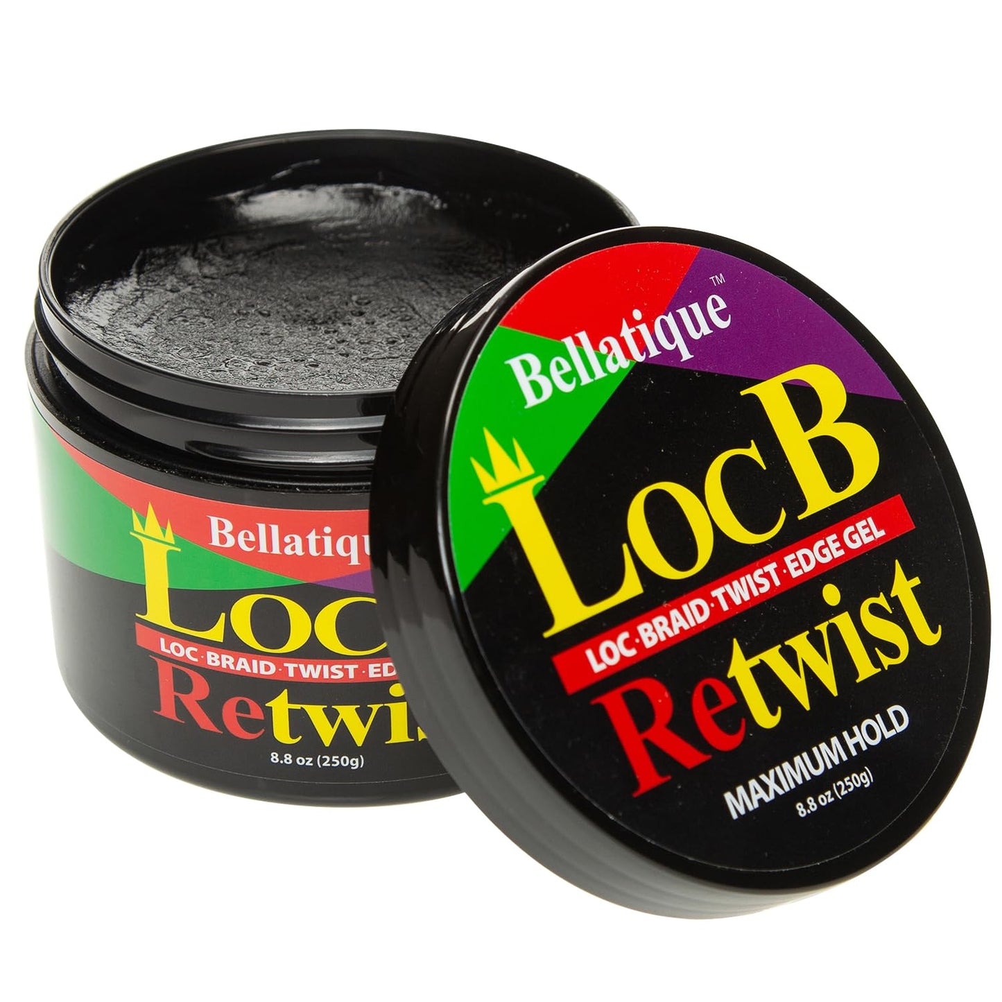 Loc B Retwist Loc, Braid, Twist, Edge Gel for Natural, Relaxed, Dry, Dull, & Brittle Hair (8.81 oz)
