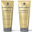 Nuva Botanicals Coconut Shampoo and Conditioner, Vanilla Shampoo and Conditioner with Biotin and Collagen- Moisturizing Shampoo and Conditioner Set