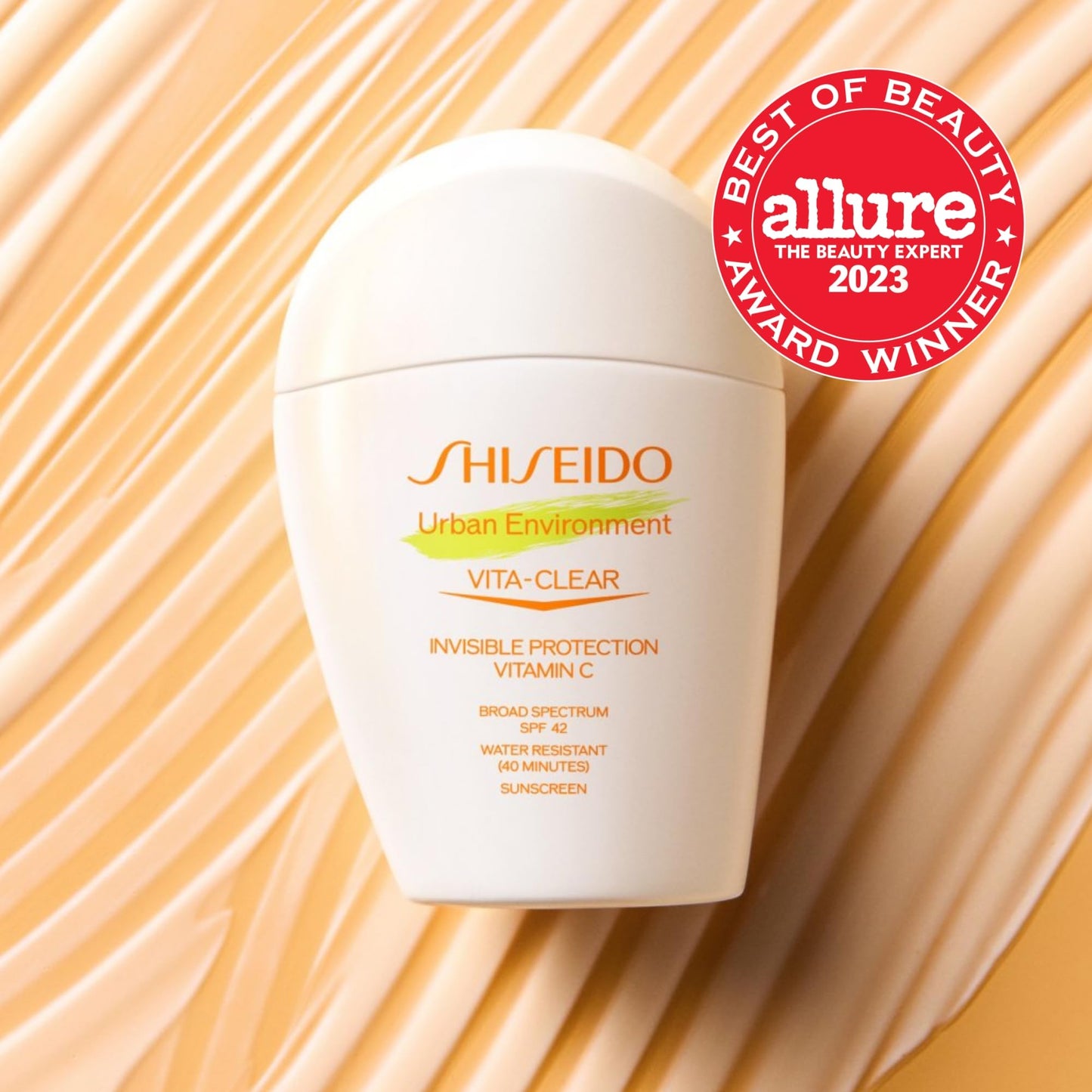 Shiseido Urban Environment Vita-Clear Sunscreen SPF 42 - Invisible Formula with Vitamin C - No-Shine, Makeup Effect for 8 Hours - Non-Comedogenic - 30