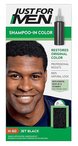 Shampoo-In Hair Color Jet Black - H-60 by Just For Men for Men - 1 Application Hair Color