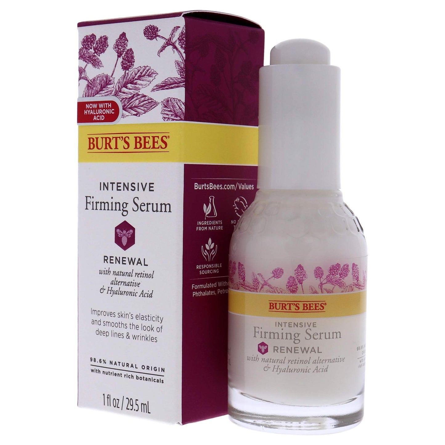 Burt's Bees Renewal Intensive Firming Serum with Bakuchiol Natural Retinol Alternative - 1 ounce (Packaging May Vary)