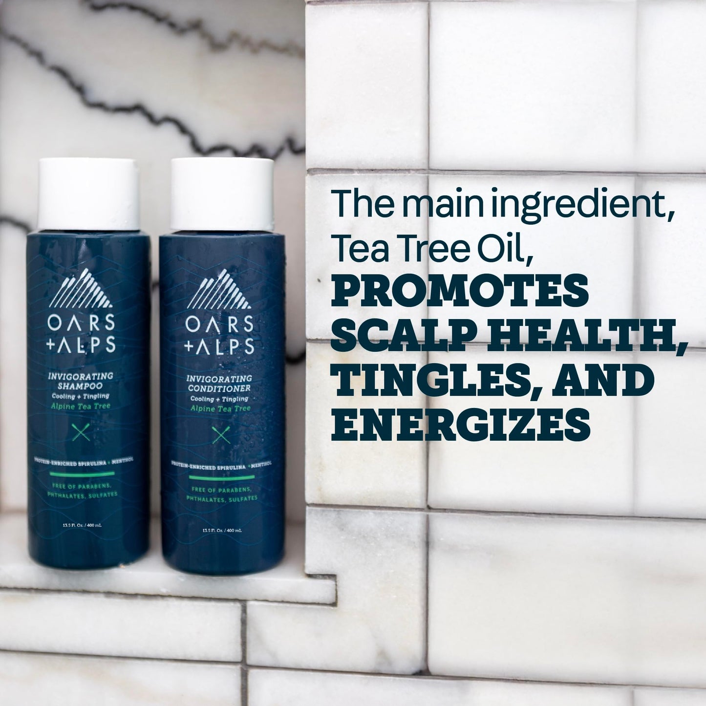 Oars + Alps Men's Sulfate Free Hair Shampoo for Men & Women, Shampoo for Hair Infused with Witch Hazel and Tea Tree Oil, Nourishing & Moisturizing