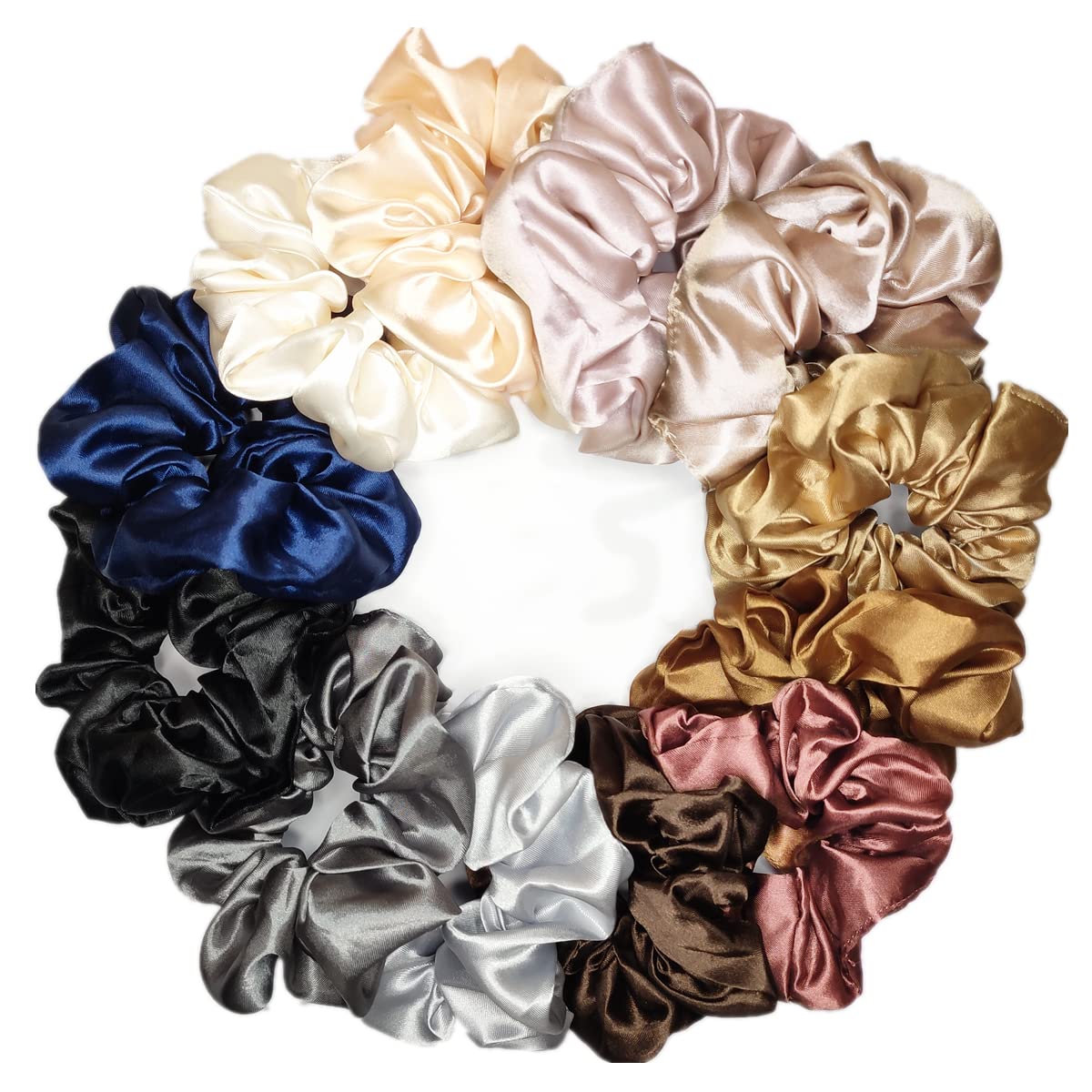 12 Pcs Satin Silk Scrunchies Soft Hair Ties Fashion Hair Bands Hair Bow Ropes Elastic Bracelets Ponytail Holders Hair Accessories for Women Girls (4.5 Beauty and Personal Care Sufermoe