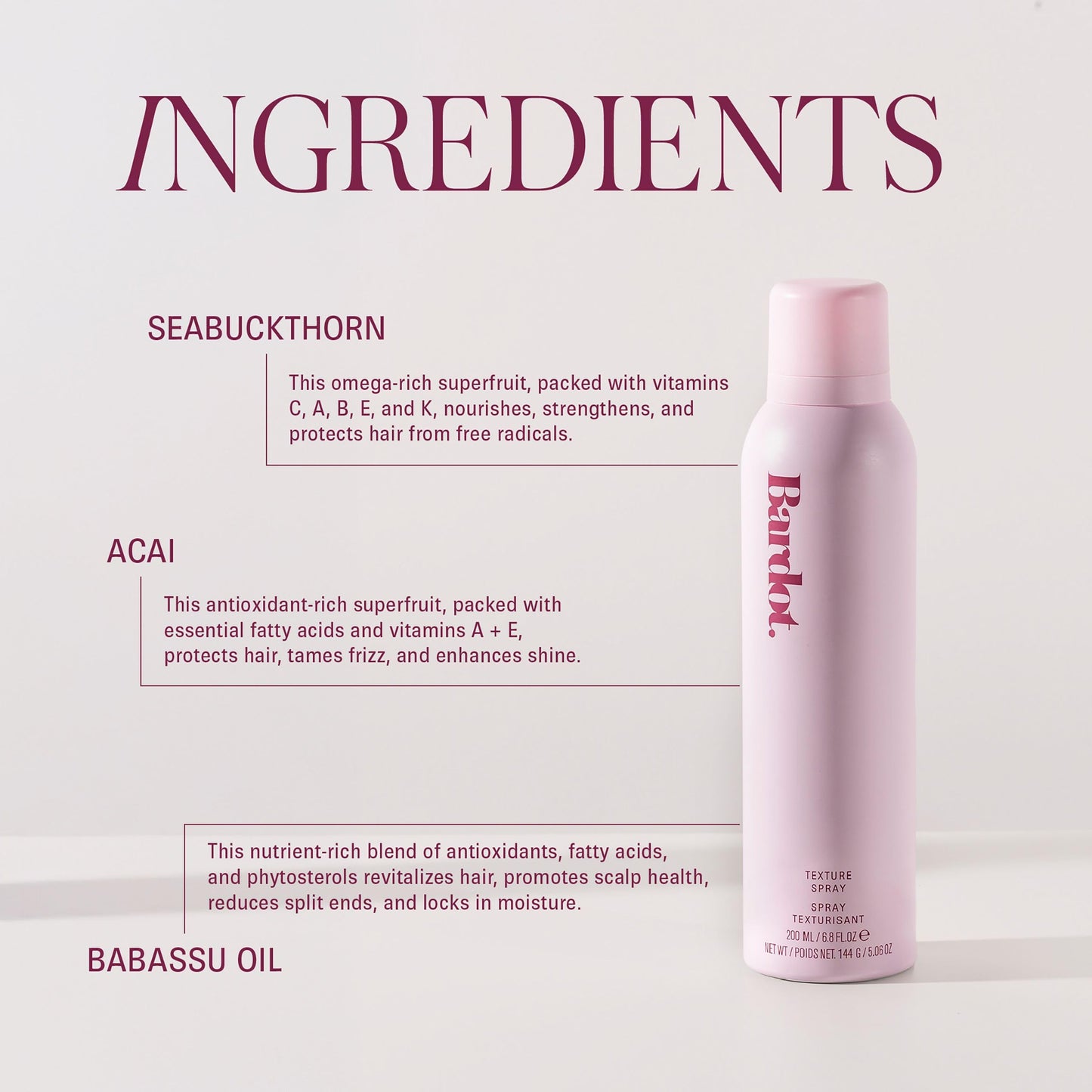 Bardot. Dry Texture Spray - Translucent Dry Texture Spray Creates Lift and Adds Airy Fullness and Long-Lasting and Lightweight Texture to the Hair - 7