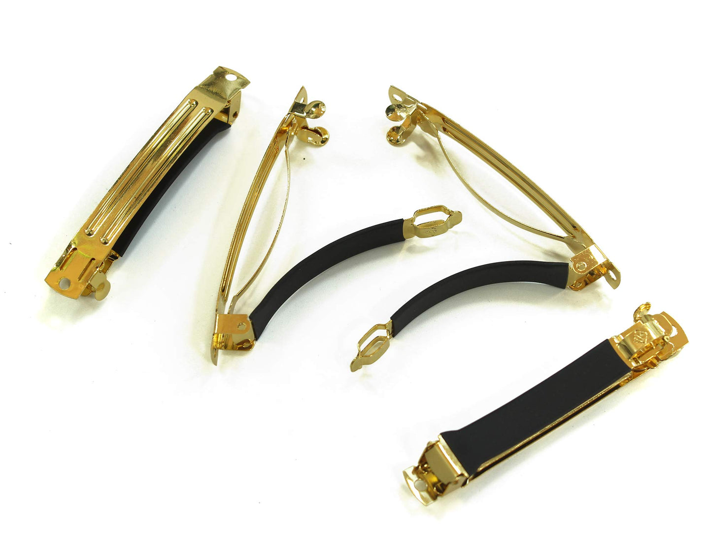 10pcs 80mm French Barrette Hair Clips for DIY Craft Project (Gold 80mm with Leather Protect)