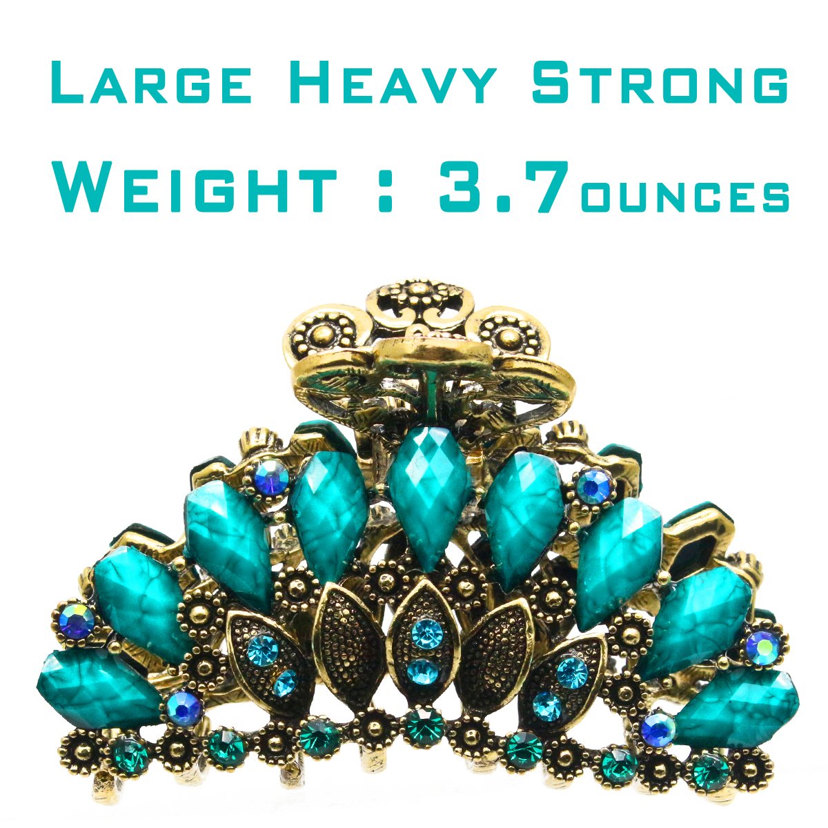 Fashion & Lifestyle Large Metal Alloy Hair Claw Jaw Clip for Women and Girls - Pretty Strong Clamp Non-Slip Barrette Hair Updo Grip Bath Accessories