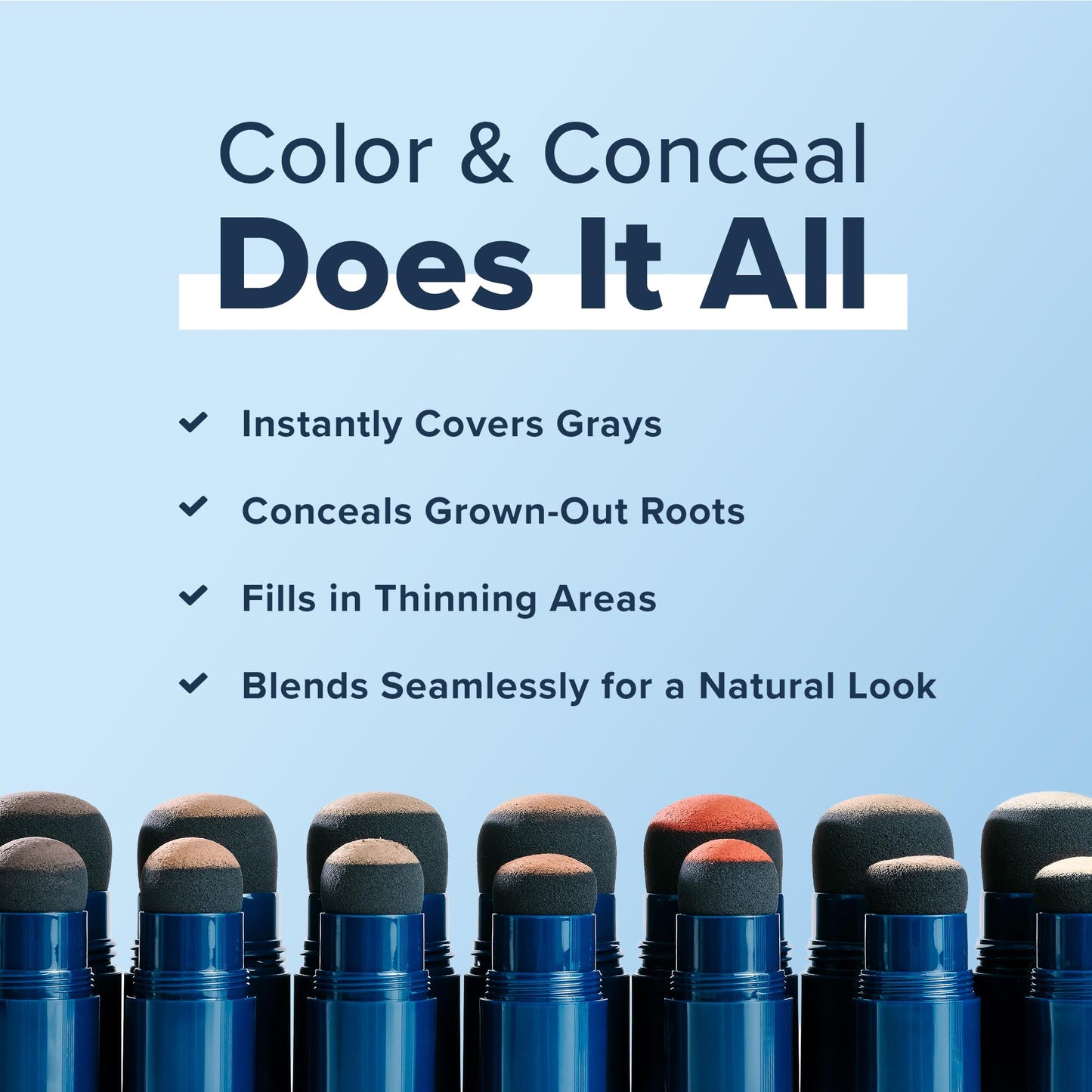 TRUHAIR Color & Conceal Waterproof Root Touch Up Hair Color Concealer - Hair Cover up for Gray Coverage and Hairline Filling - 11 Hair Colors