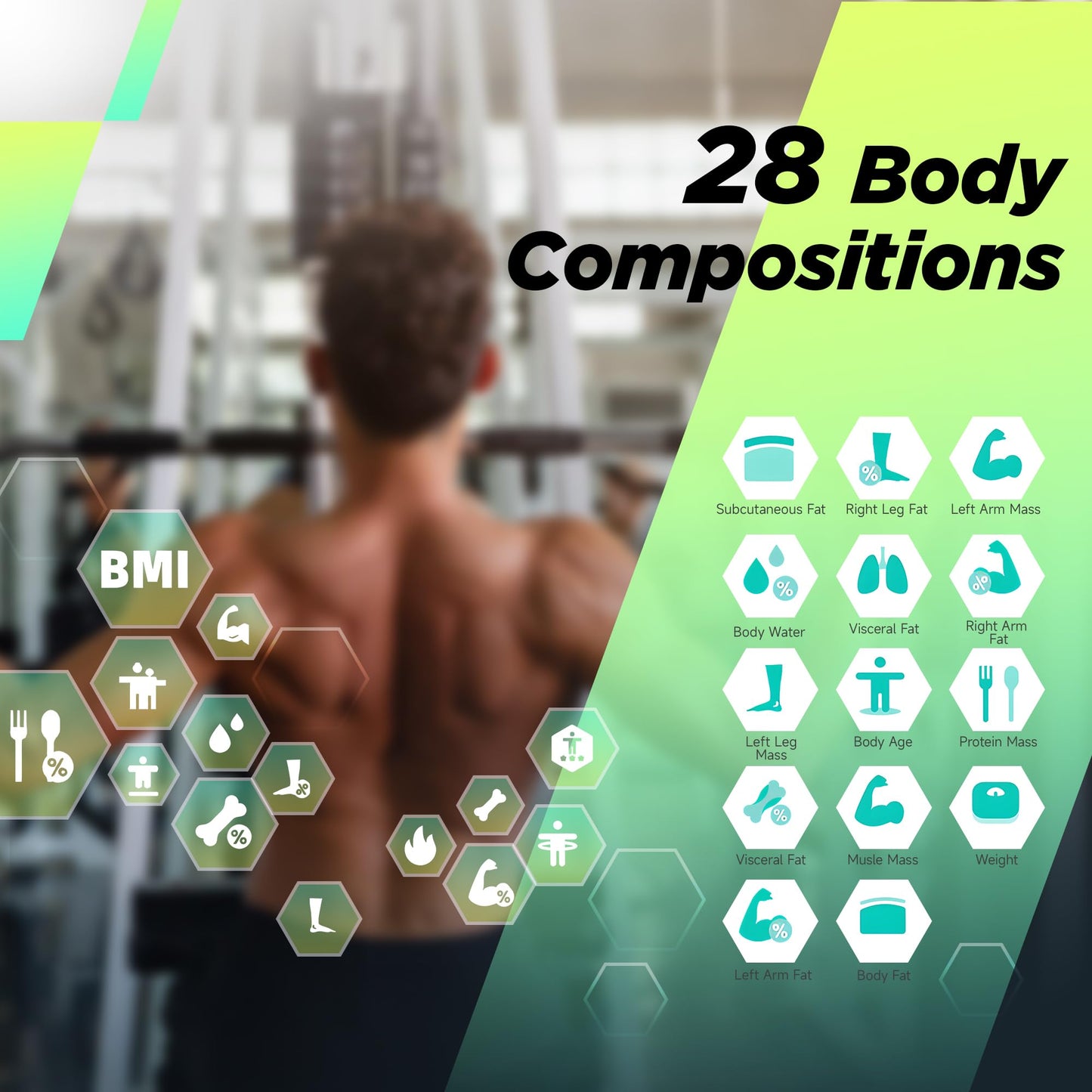 RunStar Scale for Body Weight and Fat, BMI Muscle Mass to 28 Body Composition, FSA&HSA Eligible Digital Bathroom Scales 8-Electrode with Voice Prompt…