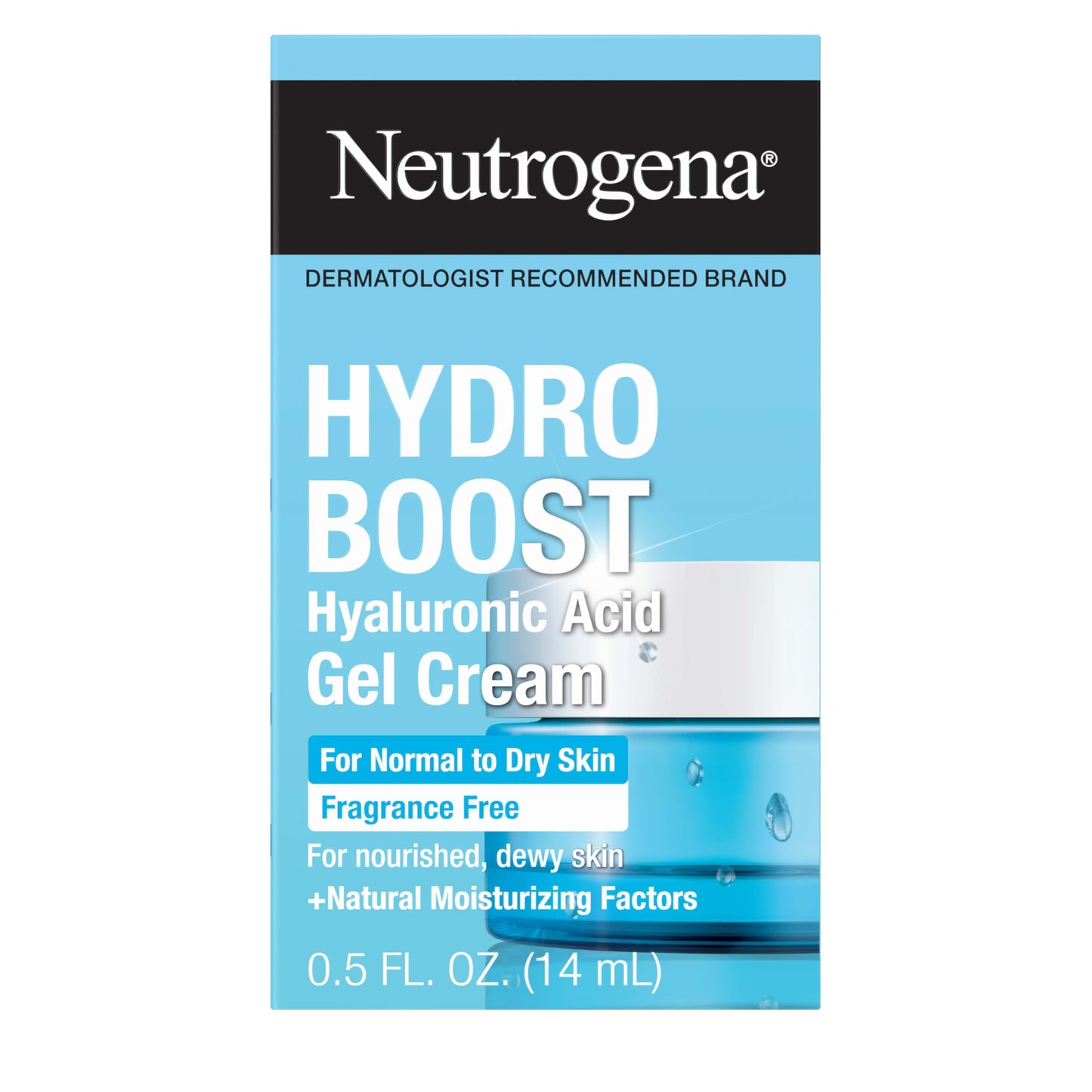 Neutrogena Hydro Boost Gel Cream Fragrance Free, Hyaluronic Acid Facial Moisturizer for Normal to Dry Skin, Lightweight Gel Moisturizer for Hydrated