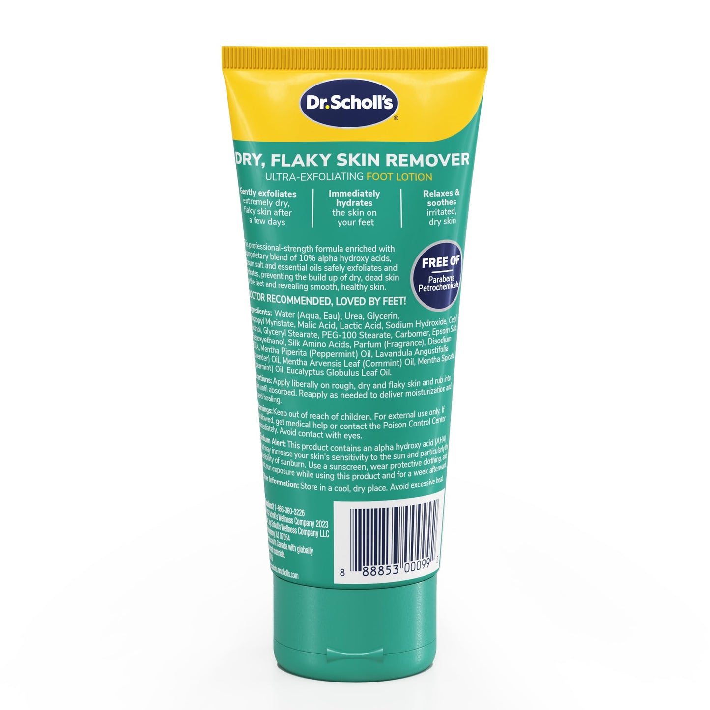 Dr. Scholl's Ultra Exfoliating Foot Lotion 3.5oz – Urea Moisturizer for Dry, Cracked Feet, Heals, Soothes & Smooths for Healthy Skin