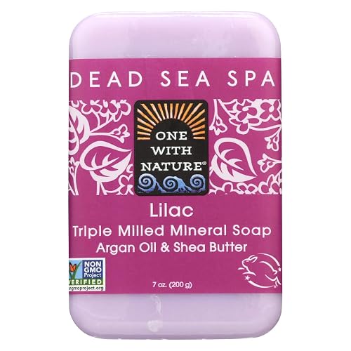 One With Nature Triple Milled Soap Bar - Lilac - 7 oz-Bar Soap Dairy Free