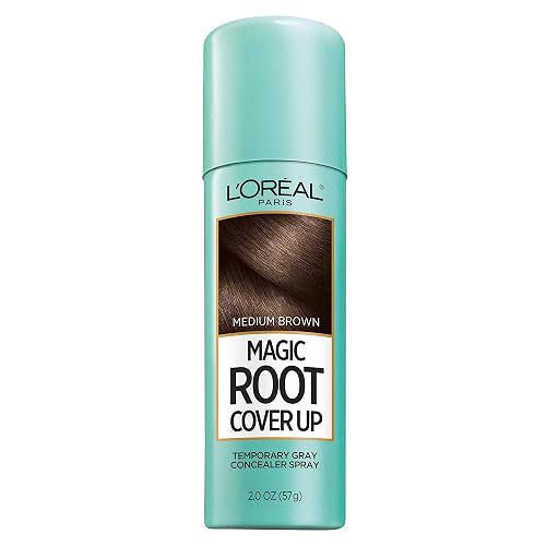 L'Oreal Paris Magic Root Cover Up Gray Hair Spray, 100% Gray Hair Coverage with Buildable, Lightweight, Transfer-Resistant, and Temporary Formula
