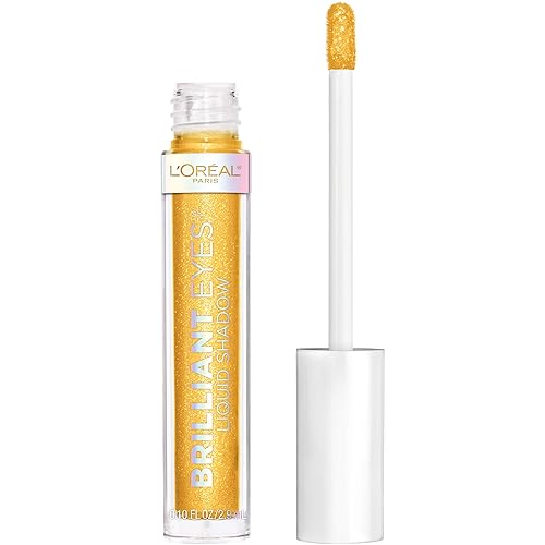 L’Oréal Paris Brilliant Eyes Shimmer Liquid Eye Shadow Makeup, Crown Gold, 0.1 oz.