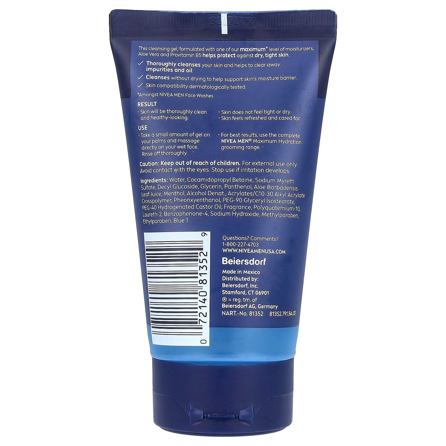NIVEA FOR MEN Original Moisturizing Face Wash 5 oz (Pack of 6)