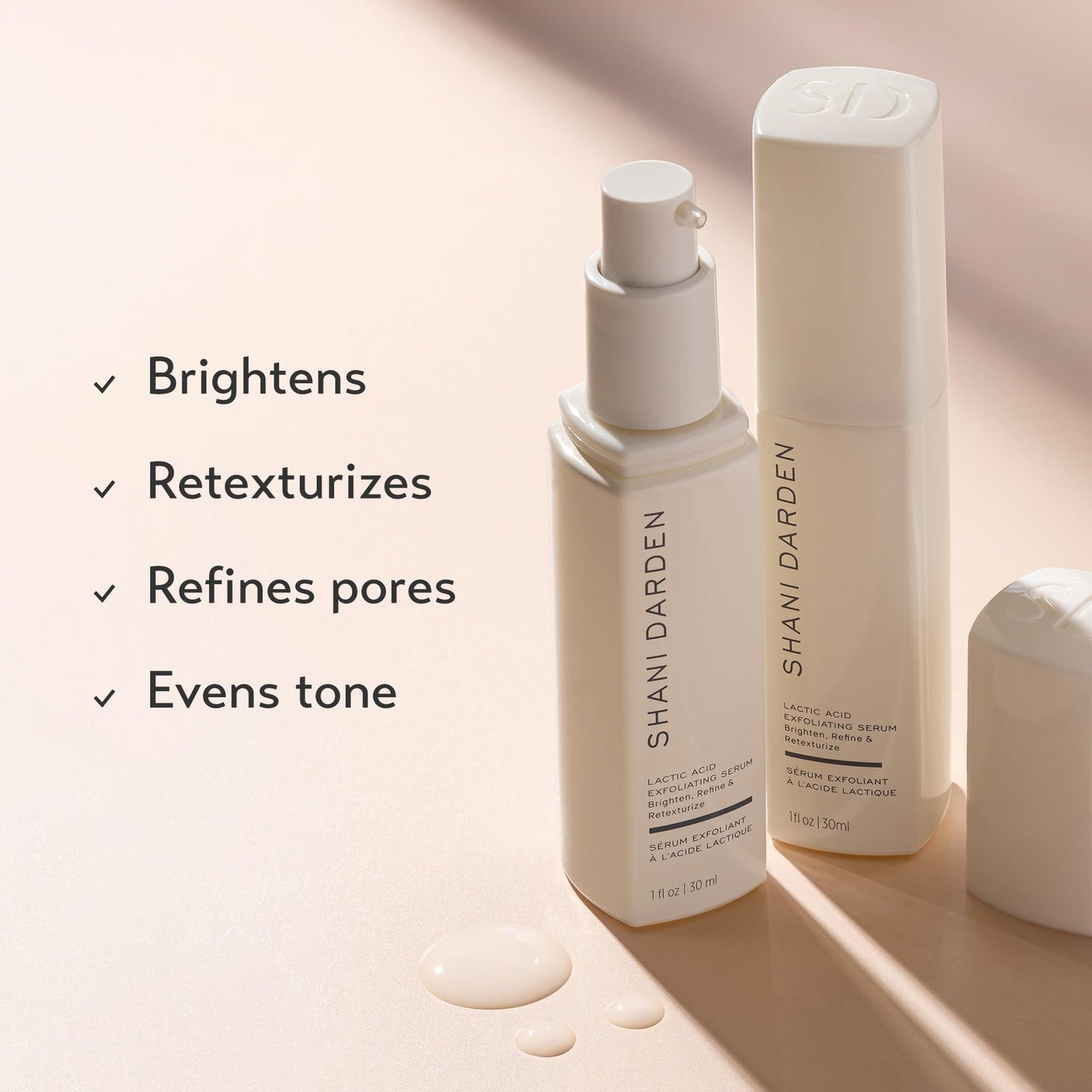 SHANI DARDEN SKIN CARE Lactic Acid Face Serum, Active Night Serum to Help with the Look of Radiant and Smooth Skin, Gentle But Powerful Face