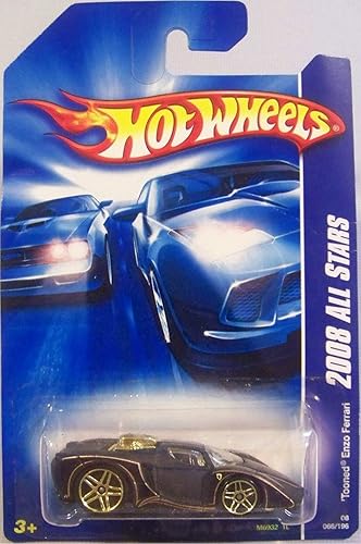 Hot Wheels 2008-066 All Stars Black Tooned Enzo Ferrari 1:64 Scale