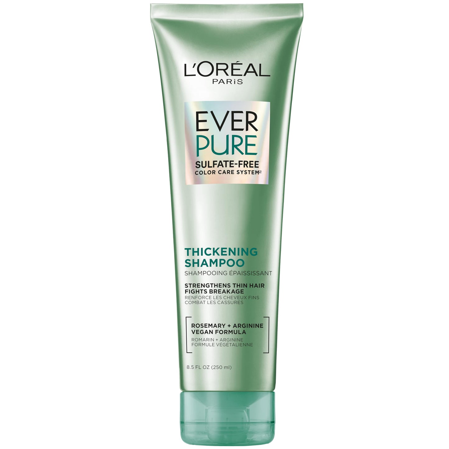 L'Oreal Paris Thickening Sulfate Free Shampoo, Thickens + Strengthens Thin, Fragile Hair, Hair Care with Rosemary Leaf, EverPure, 8.5 Fl Oz (Packaging