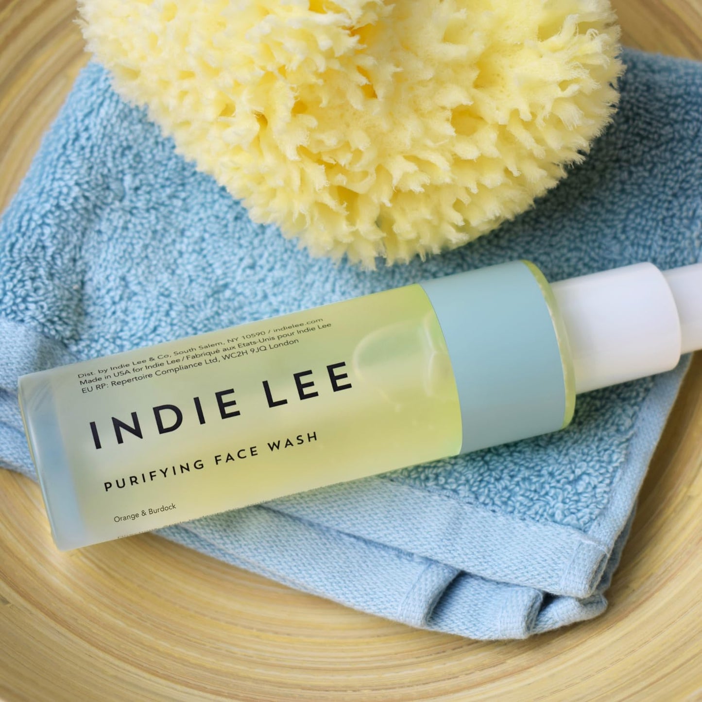 Indie Lee Purifying Face Wash - Hydrating Facial Cleanser + Makeup Remover - With Orange, Lavender, Burdock + Jasmine - Foam Face Wash for All Skin
