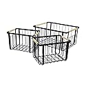 happimess BSK3003A-3SET Henley Vintage Farmhouse Wire Metal Nesting Storage Baskets with Jute Wrapped Handles for Shelves, Cabinets, Pantry…