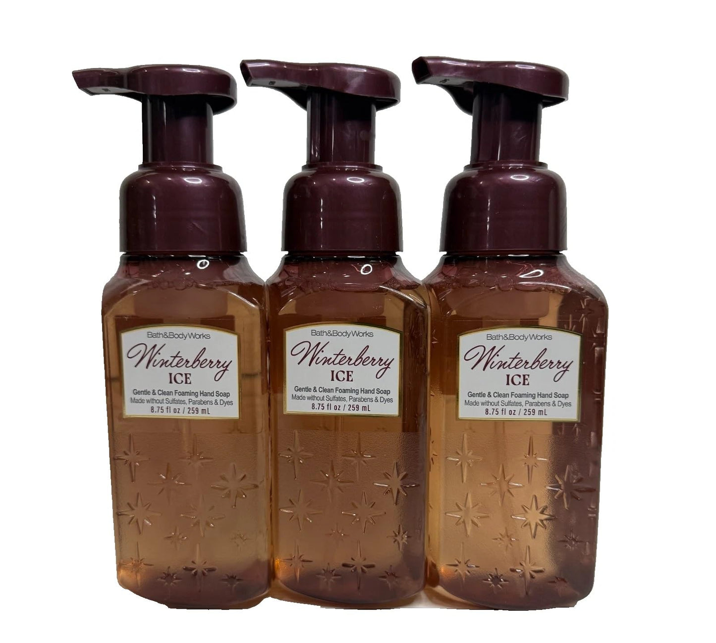 Bath and Body Works Winterberry Ice Gentle & Clean Foaming Hand Soap Pack of 3