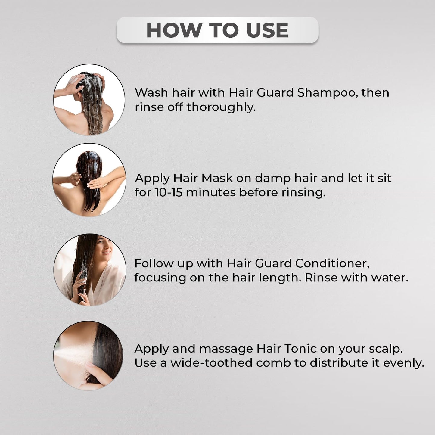 MOEHAIR Hair Guard Shampoo, Conditioner, Tonic & Mask Travel Kit | Sulfate & Paraben Free, Ginseng Infused, Reduces Hair Loss, Promotes Hair Growth |