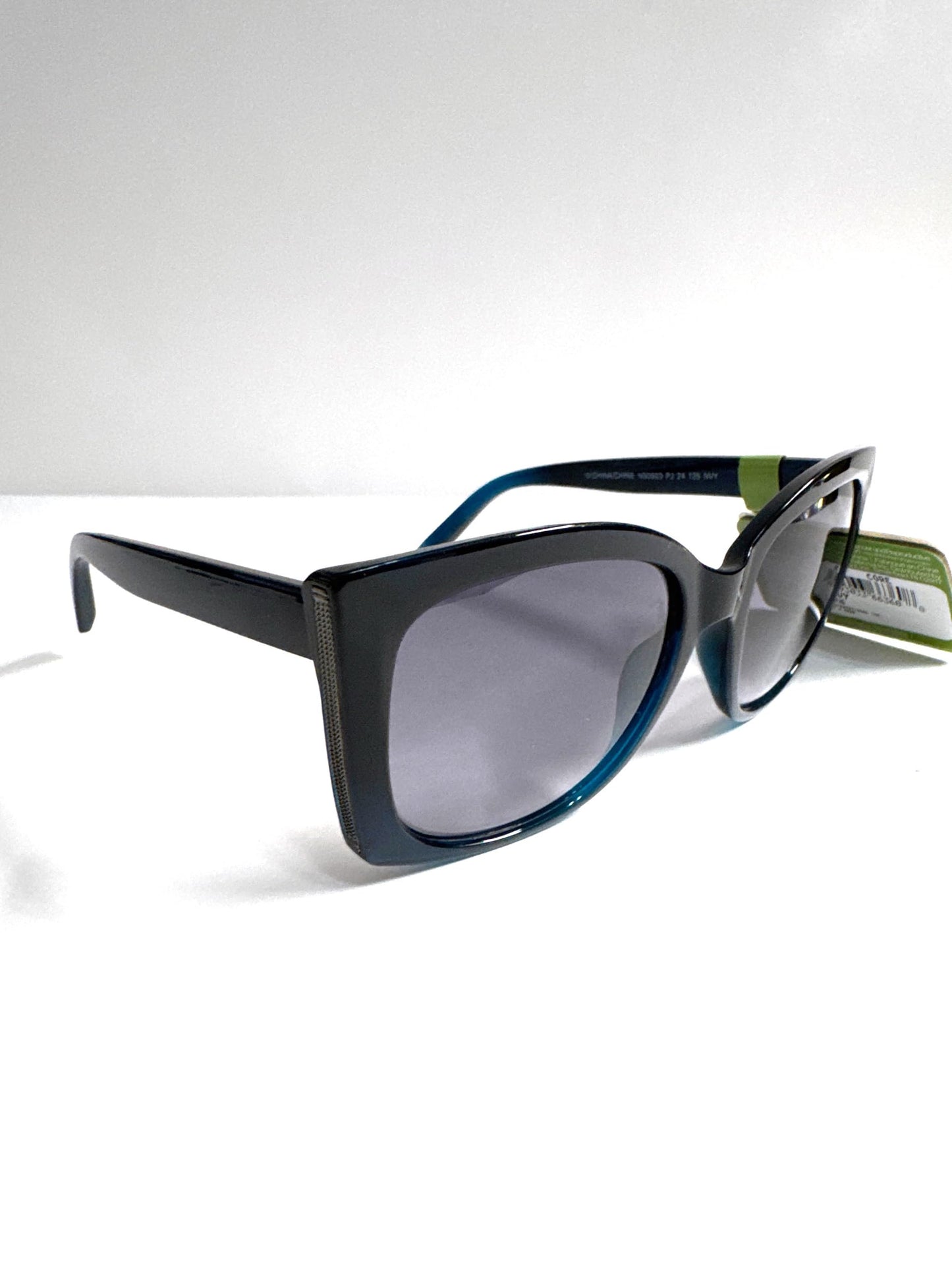 Panama Jack Designer Cat Eye Sunglasses, Black with blue Frame with Gradient Lenses, Oversized Women's Fashion Shades PJ 24