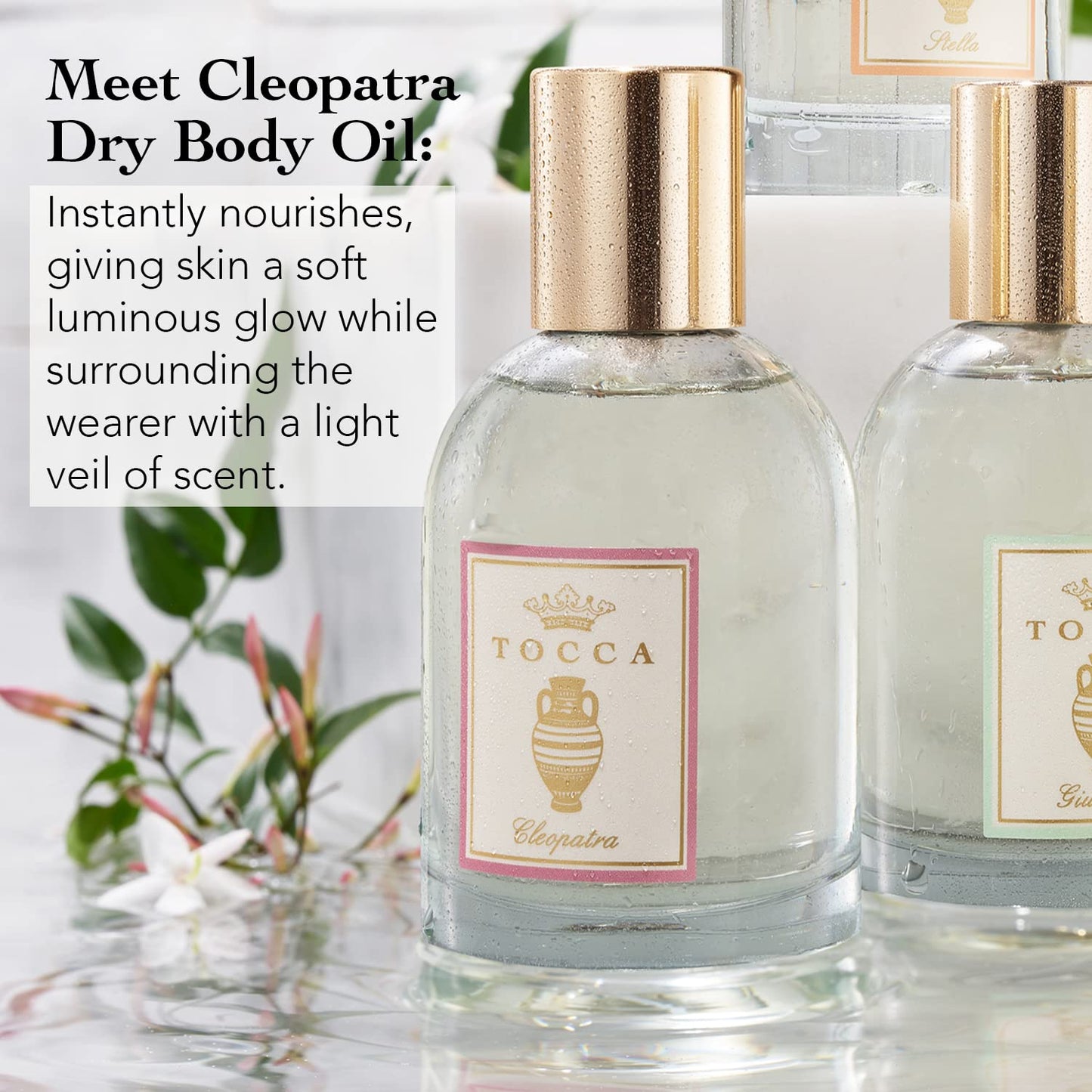 Tocca Cleopatra Scented Dry Body Oil, 3.4 Fl Oz - Olio Sublime Profumato Body Fragrance Featuring Grapefruit, Jasmine & Vanilla Musk