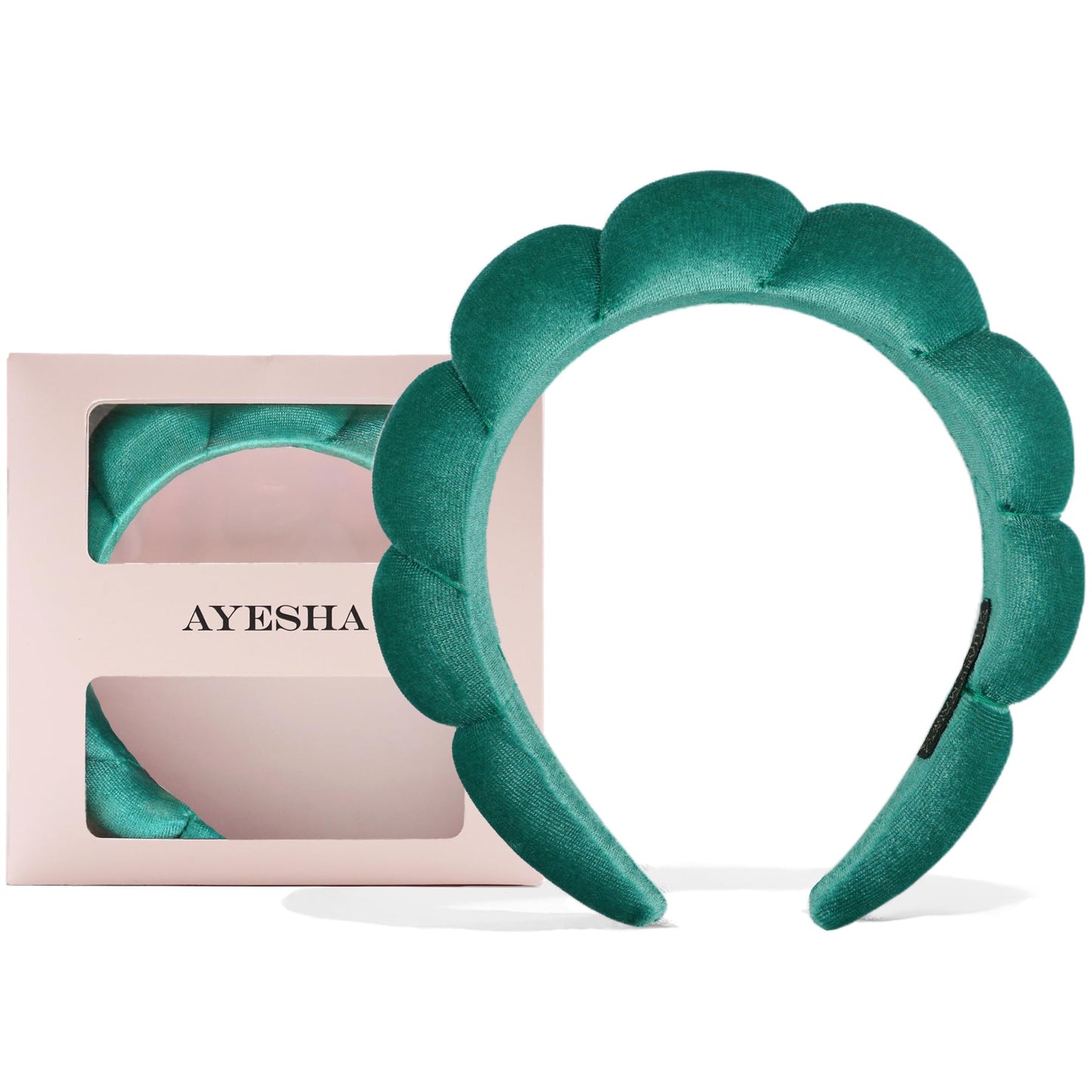 Ayesha Soft Velvet Headband for Women and Girls, Wrap Hairband for Washing Face, Shower, Makeup, Skincare, 1 Count (Pack of 1), Green Beauty and Personal Care Ayesha Default Title
