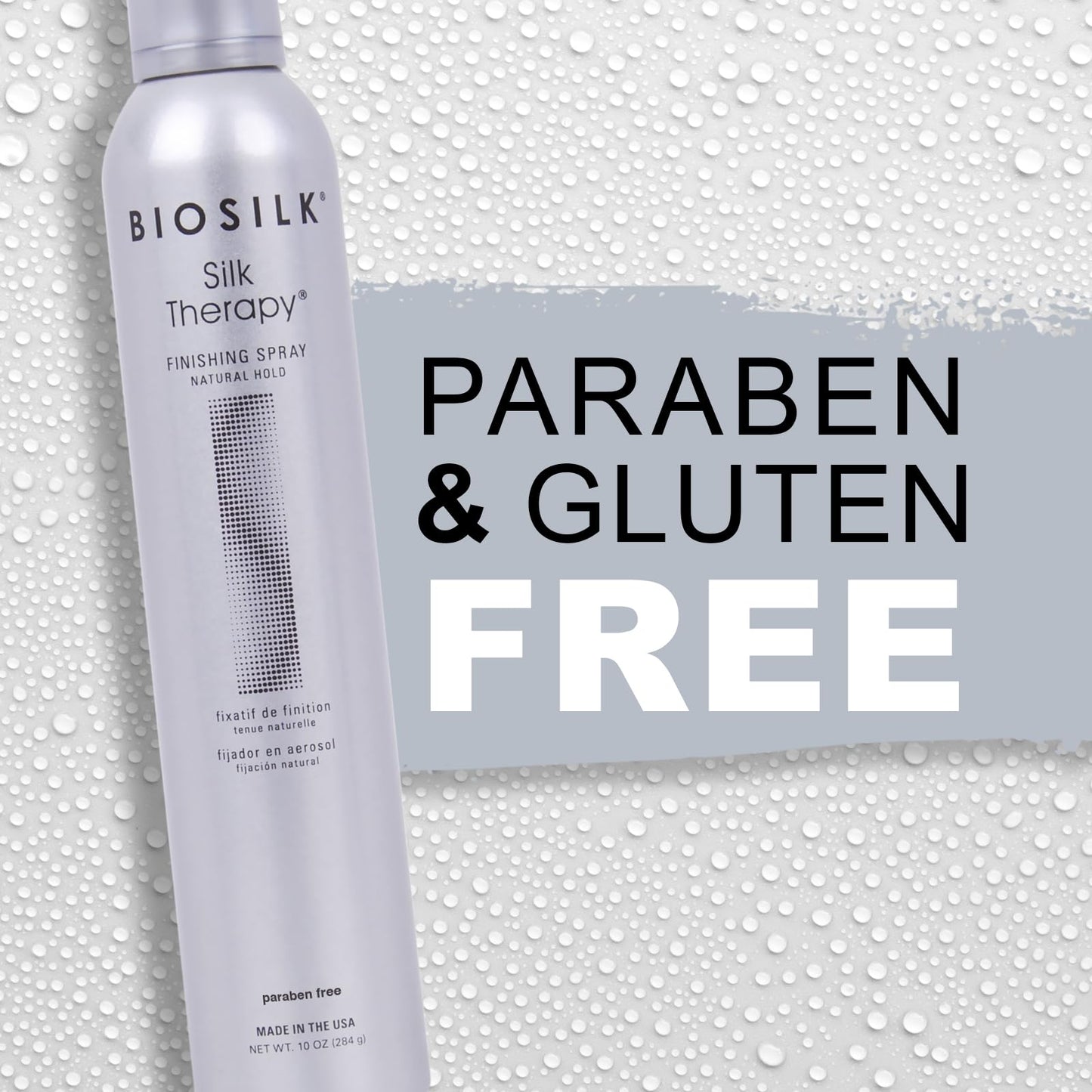BioSilk Silk Therapy Finishing Spray, Natural Hold, Hairspray for Long-Lasting Styles, Adds Shine & Pliable Hold, Fast-Drying, Weightless