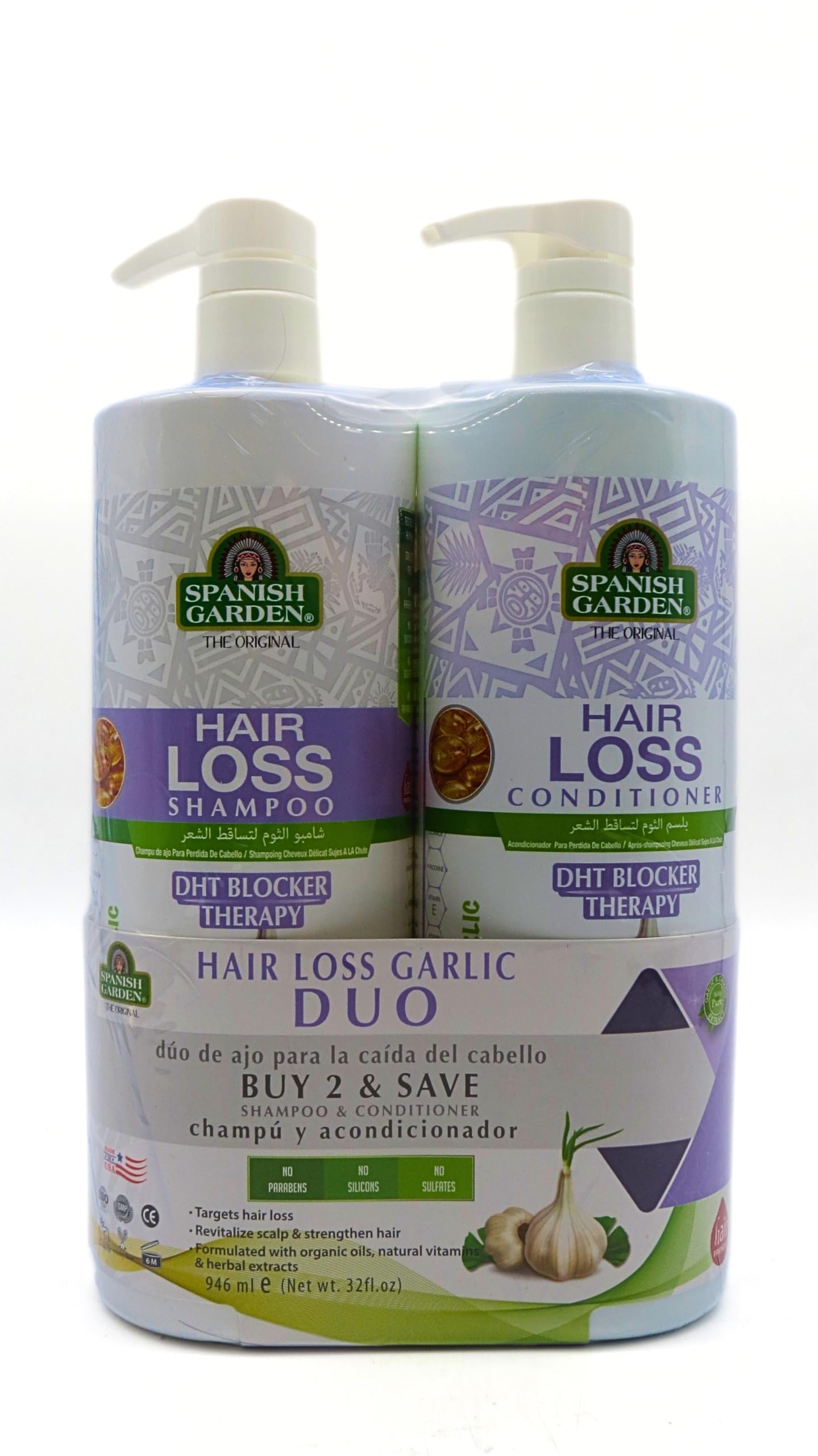 Spanish garden shampoo and Conditioner, 16 Fl Oz (Pack of 2), Clear