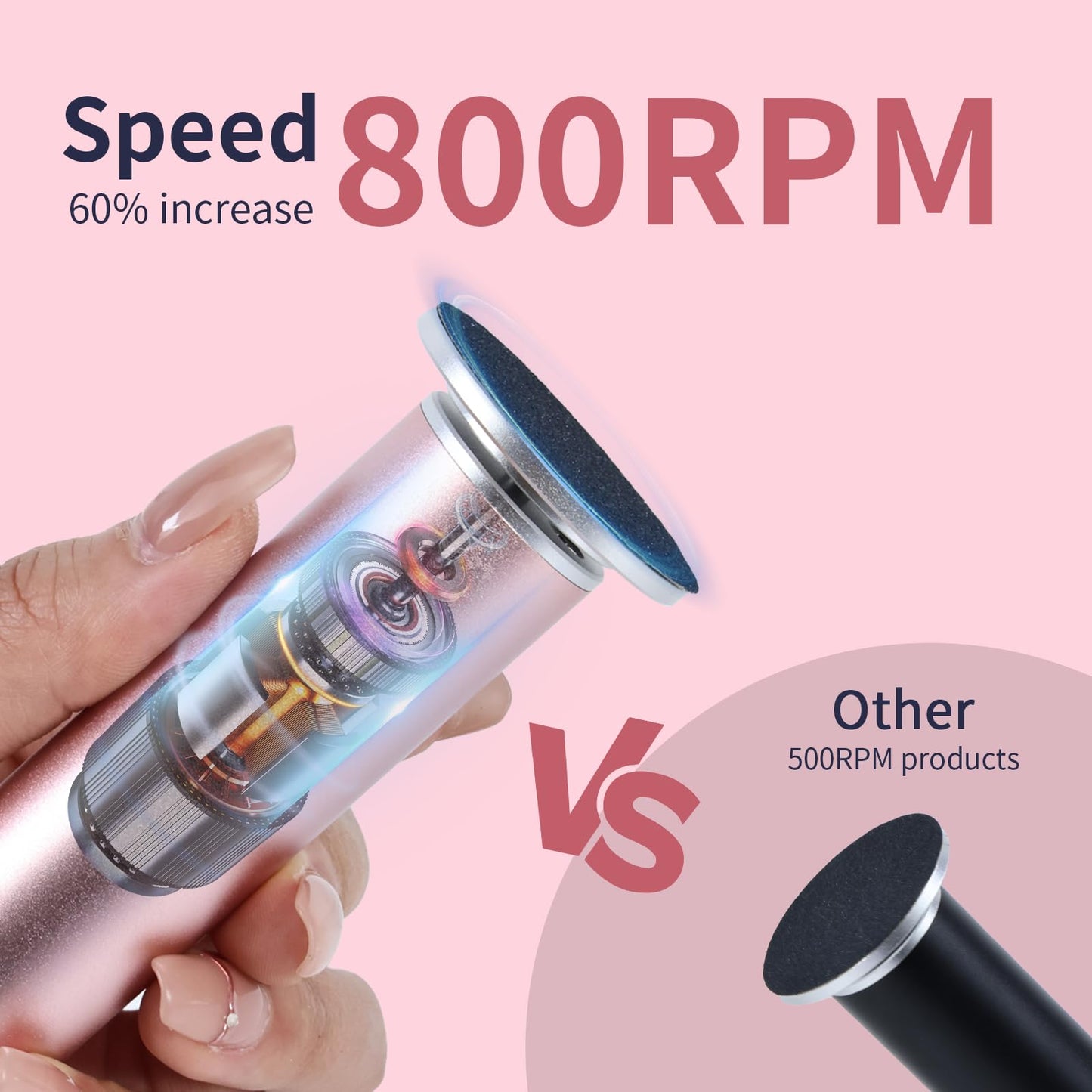 APRELM Electric Foot Callus Remover with 80pcs Sandpaper Discs, 4.8IN Longer Professional Callus Remover for Feet, Pedicure Tools Foot File for Dead Beauty and Personal Care APRELM