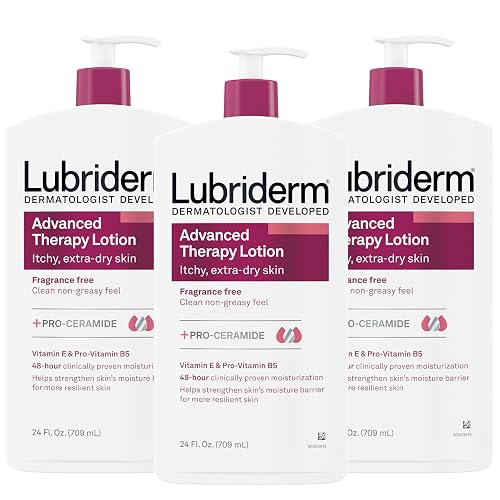 Lubriderm Advanced Therapy Fragrance-Free Moisturizing Lotion with Vitamins E and Pro-Vitamin B5, Intense Hydration for Extra Dry Skin, Non-Greasy