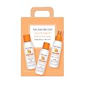 Fairy Tales Sun & Swim Travel Pack for Kids - 3.3oz Shampoo, Conditioner & Leave-In Spray Trio - TSA-Friendly Pool & Beach Vacation Set - Citrus Scent