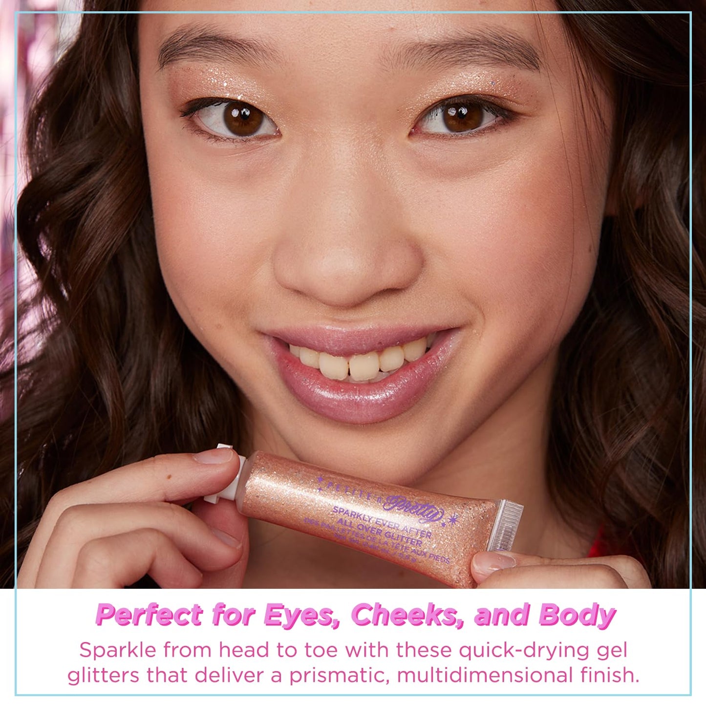 Petite N Pretty Sparkly Ever After Glitter Gift Set for Eyes, Cheeks, and Body, All-Over Glitter in Iridescent Angel & Sunbeam Gleam Shades, & Pink