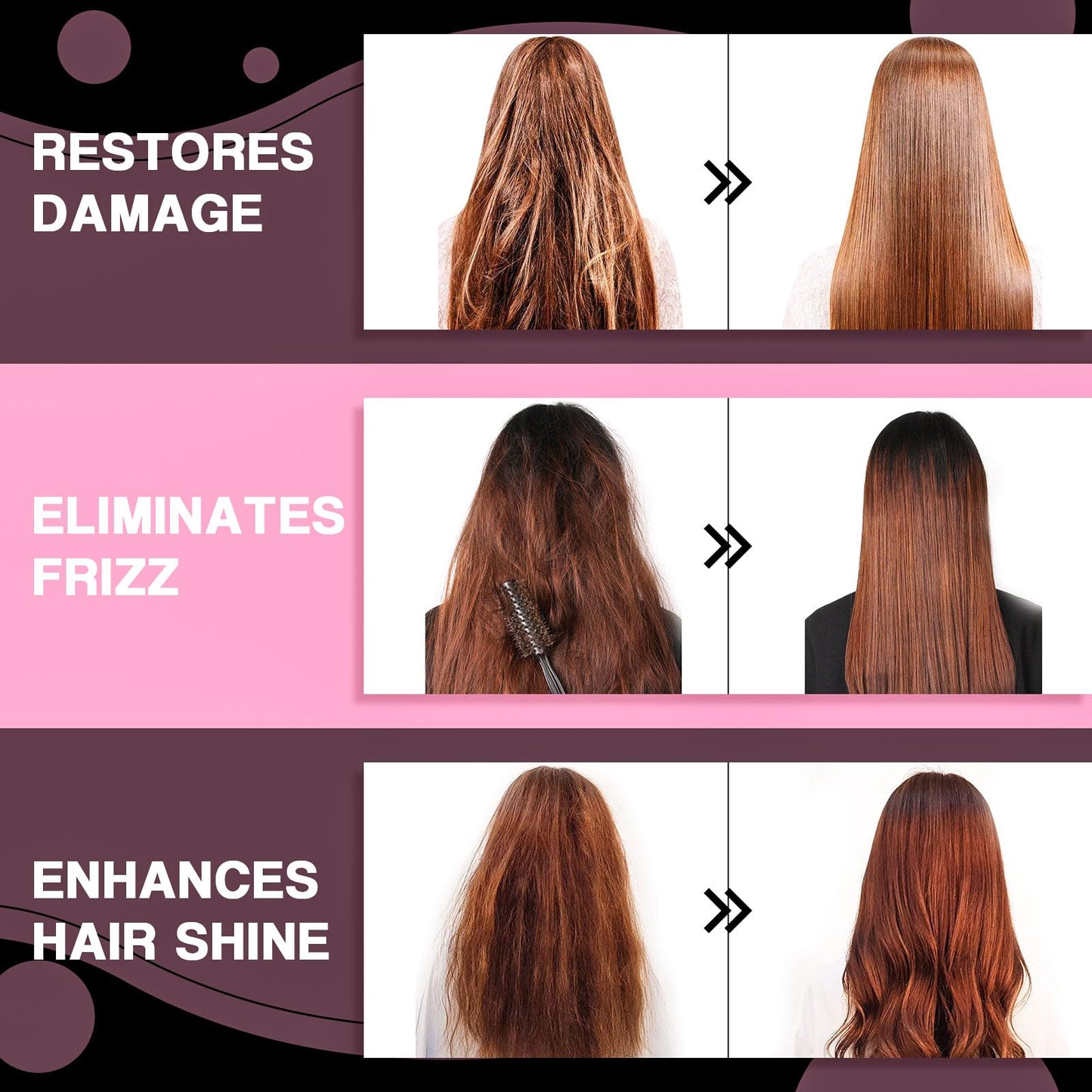 Nielies Hair Serum for Frizzy and Damaged Hair- Keratin Hair Treatment for Dry Hair-Leave-in Anti Frizz Hair Serum with Vitamins A, C, E & B5-Sérum